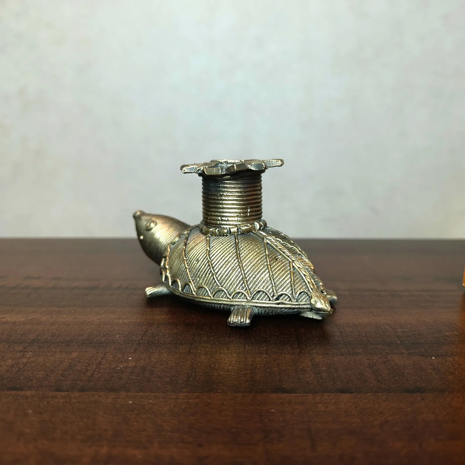 Dhokra Craft Turtle Candle Stand