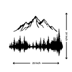 Artrooms Mountain and Forest Metal Wall Art - Wall Decoration | Wall Hanging (25x19 inch) | Black Matte Finish