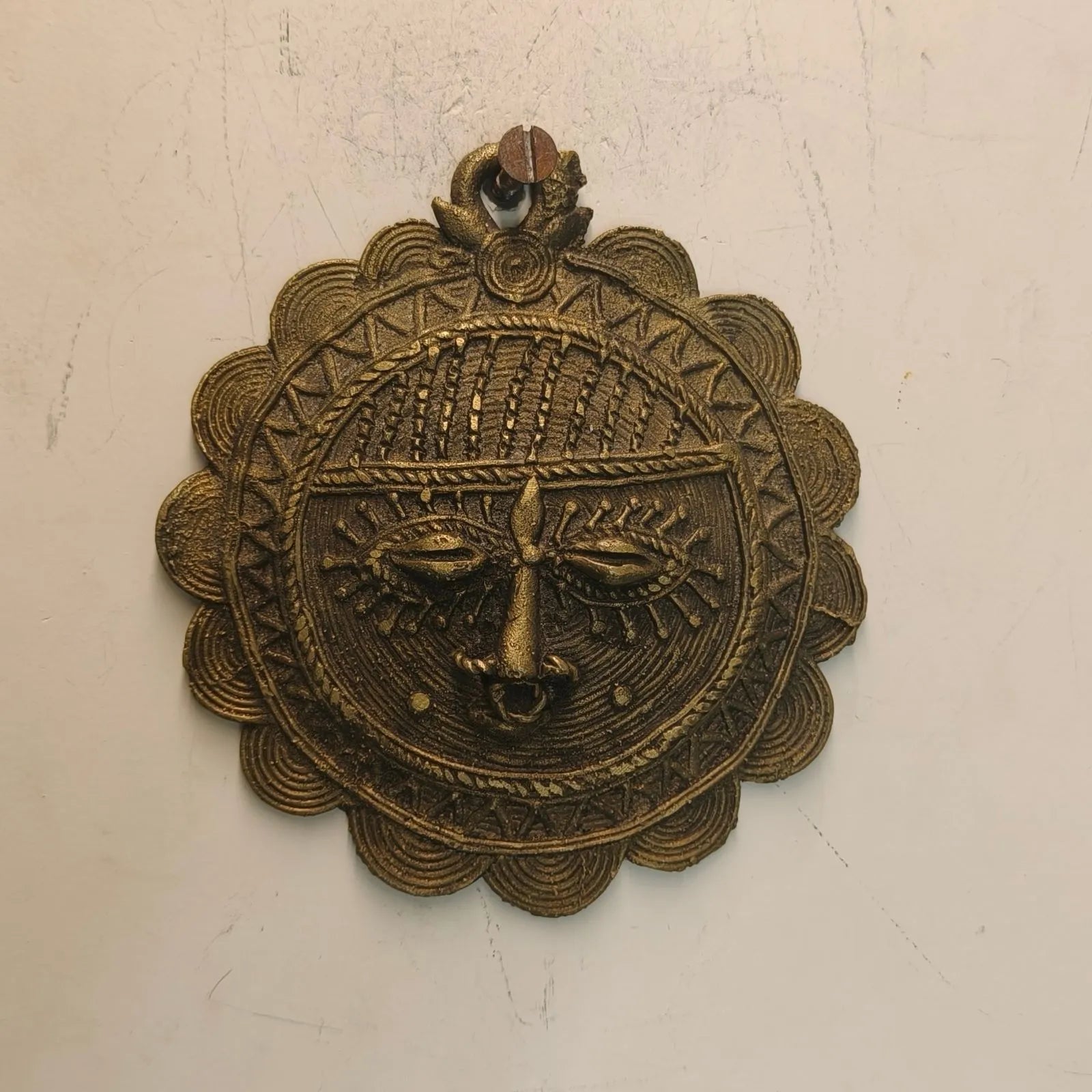 Dhokra Craft Circular Face Wall Hanging