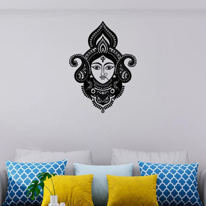 Artrooms Durga Metal Wall Art - Wall Decoration | Wall Hanging (18x24 inch) | Black Matte Finish
