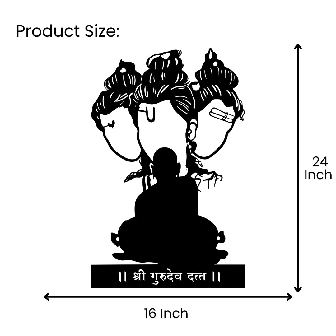 Artrooms Shree Swami Samarth Metal Wall Art - Wall Decoration | Wall Hanging (16x24 inch) | Black Matte Finish