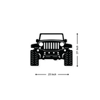 Artrooms Jeep Metal Wall Art - Wall Decoration | Wall Hanging (25x19 inch) | Black Matte Finish