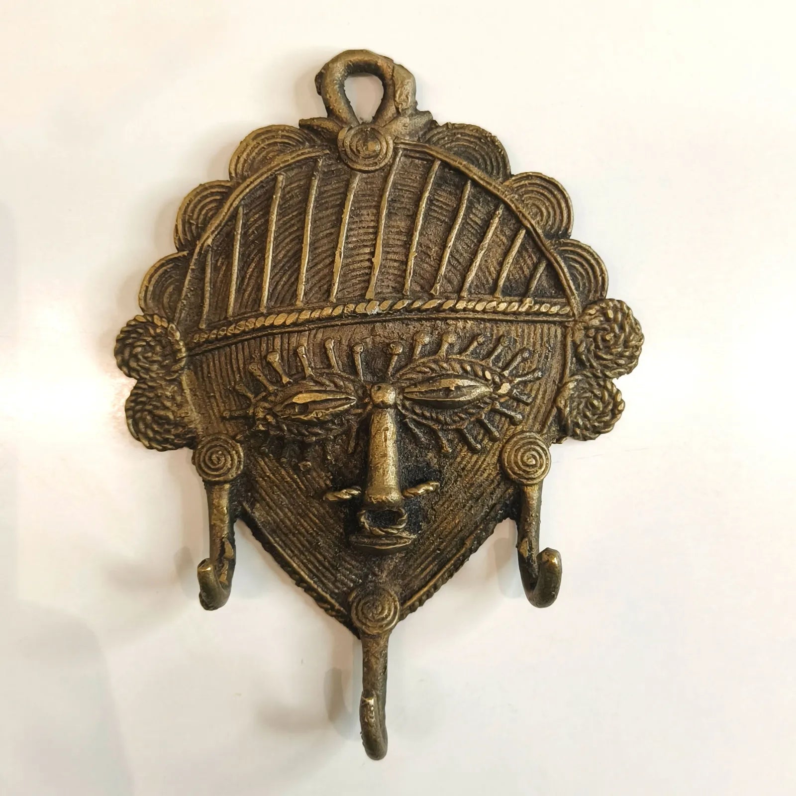 Dhokra Craft Face Key Hanger Wall Decor