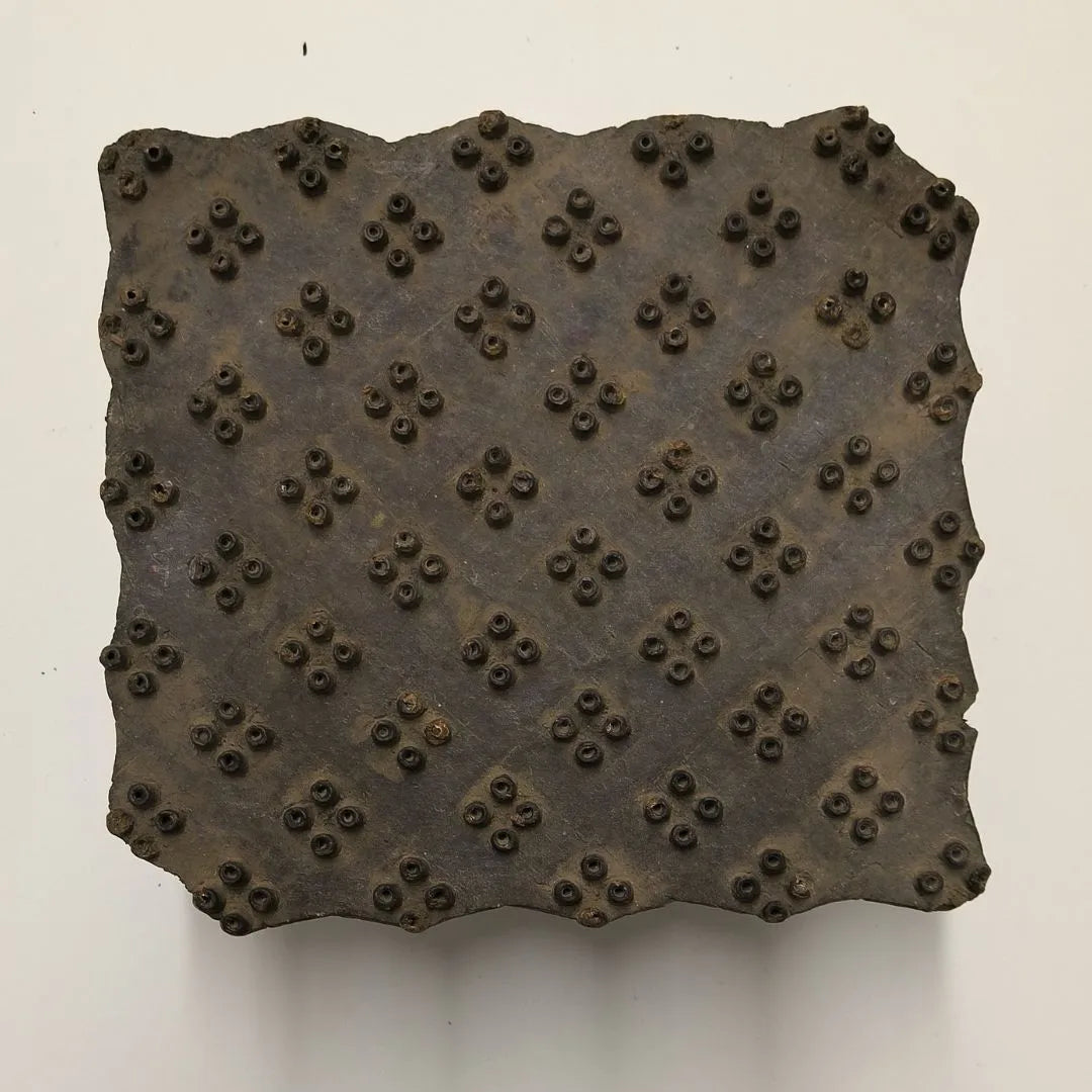 Antique Indian Wooden Printing Block Set of 6 - Hand-Carved Blocks