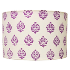 Fabric Lamp Shade – Purple Paisley Block Print Cotton