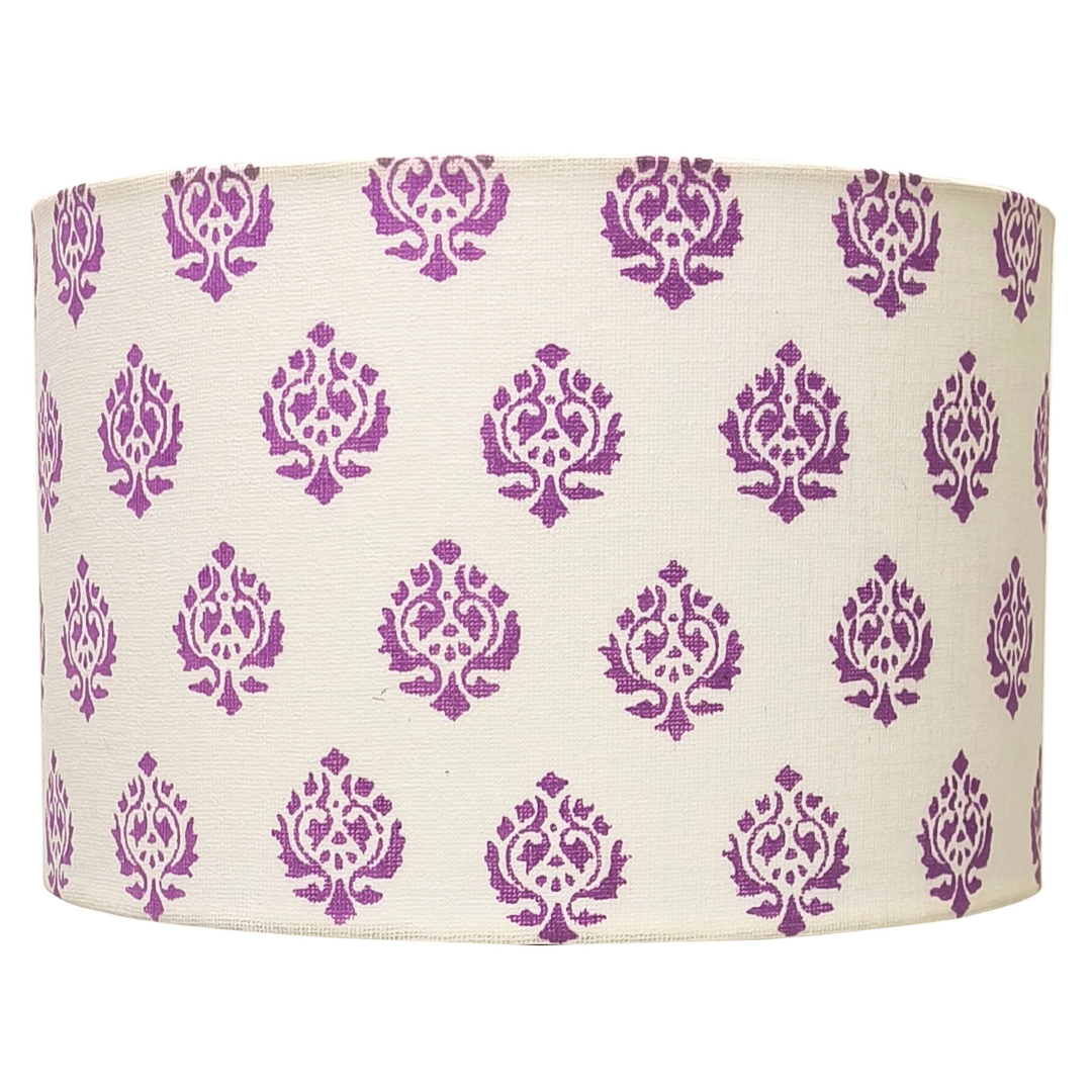 Fabric Lamp Shade – Purple Paisley Block Print Cotton