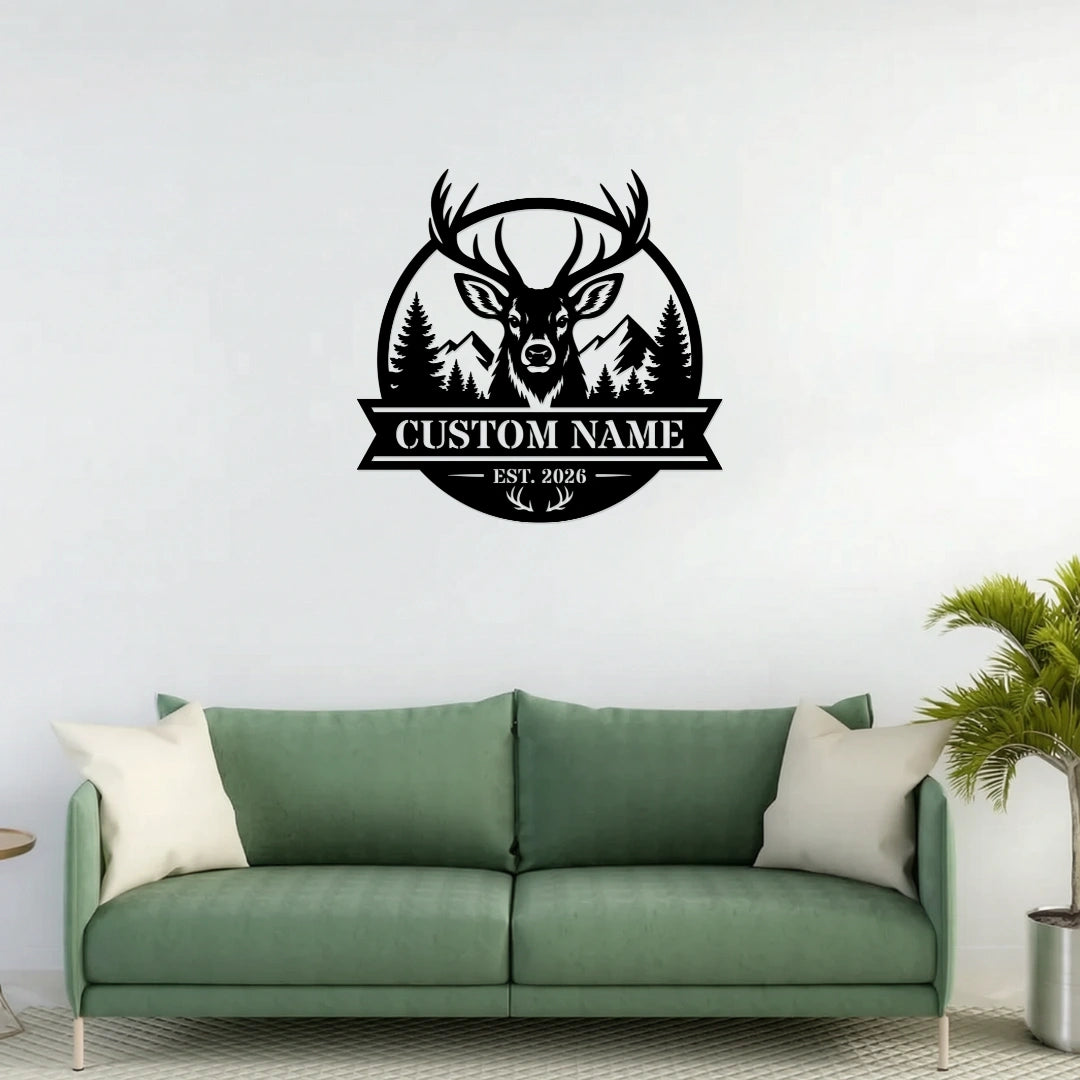 Personalized Nature Deer Metal Wall Art
