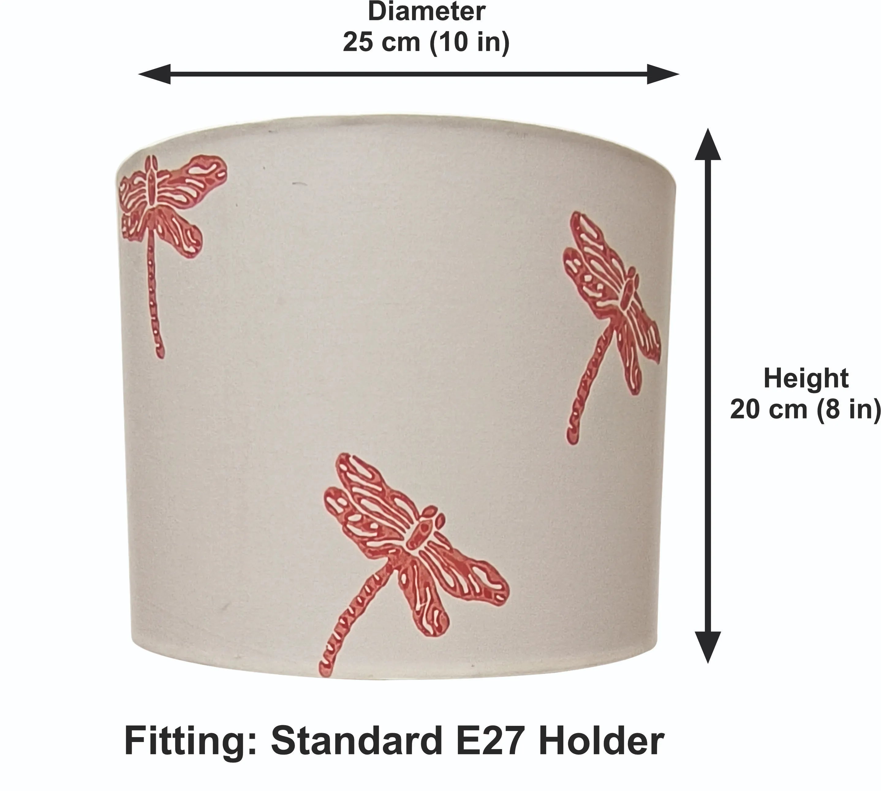 Fabric Lamp Shade – Dragonfly Block Print Cotton