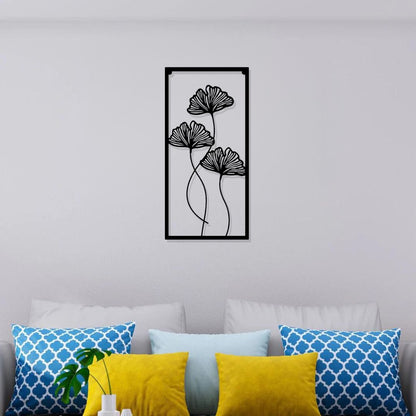 Artrooms Crop Center Metal Wall Art - Wall Decoration | Wall Hanging (12x25 inch) | Black Matte Finish