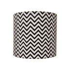 Fabric Lamp Shade – Black & White Chevron Print Cotton