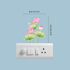 Lotus Wall Sticker – Pink Lotus Flower Vinyl Wall Decal for Living Room & Bedroom