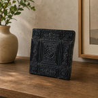 Vintage Hand-Carved Wooden Printing Block – Palace Medallion Panel