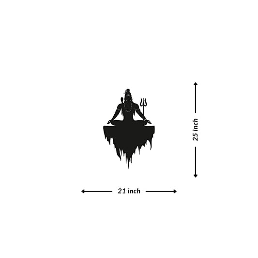 Artrooms Shiva Metal Wall Art - Wall Decoration | Wall Hanging (21x25 inch) | Black Matte Finish