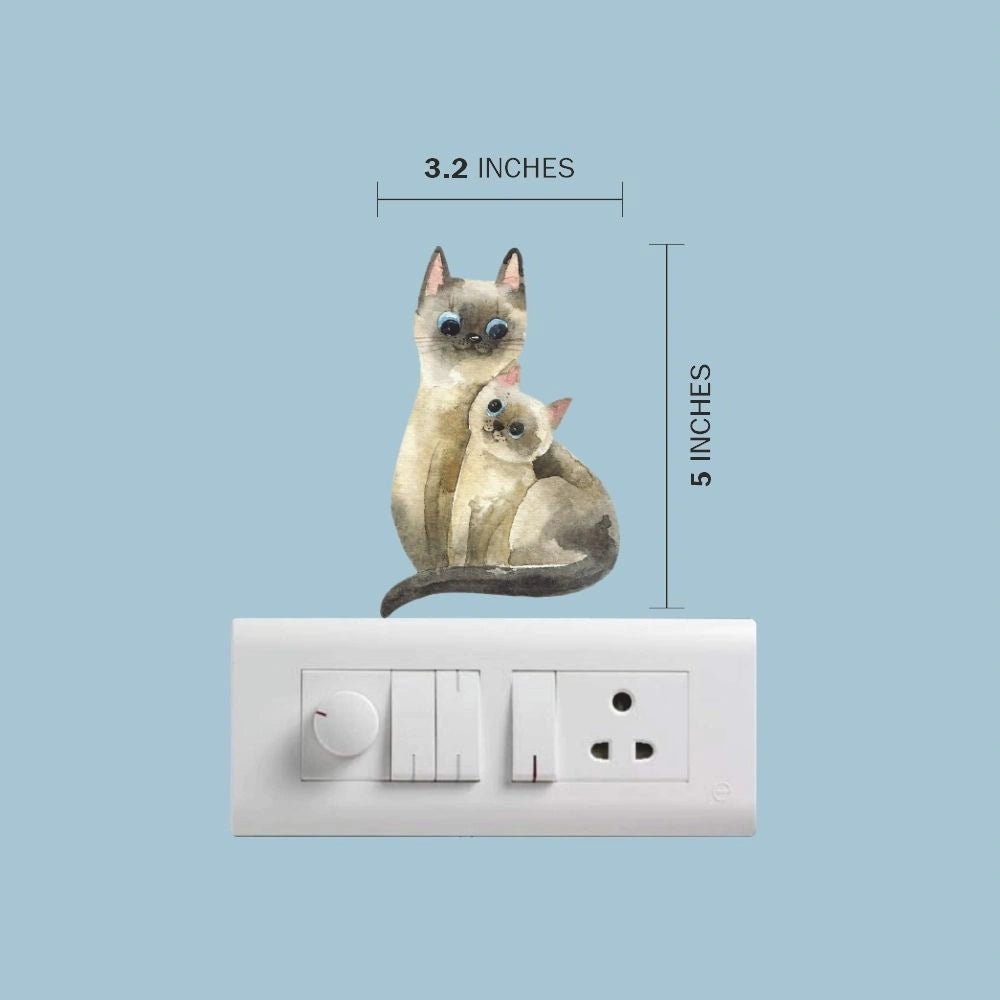 Cat Wall Sticker – Cute Cat & Kitten Vinyl Wall Decal for Nursery & Kids Room