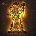 Swami, Datta And Sai Baba Metal Wall Art With Light – LED Backlit Spiritual Décor