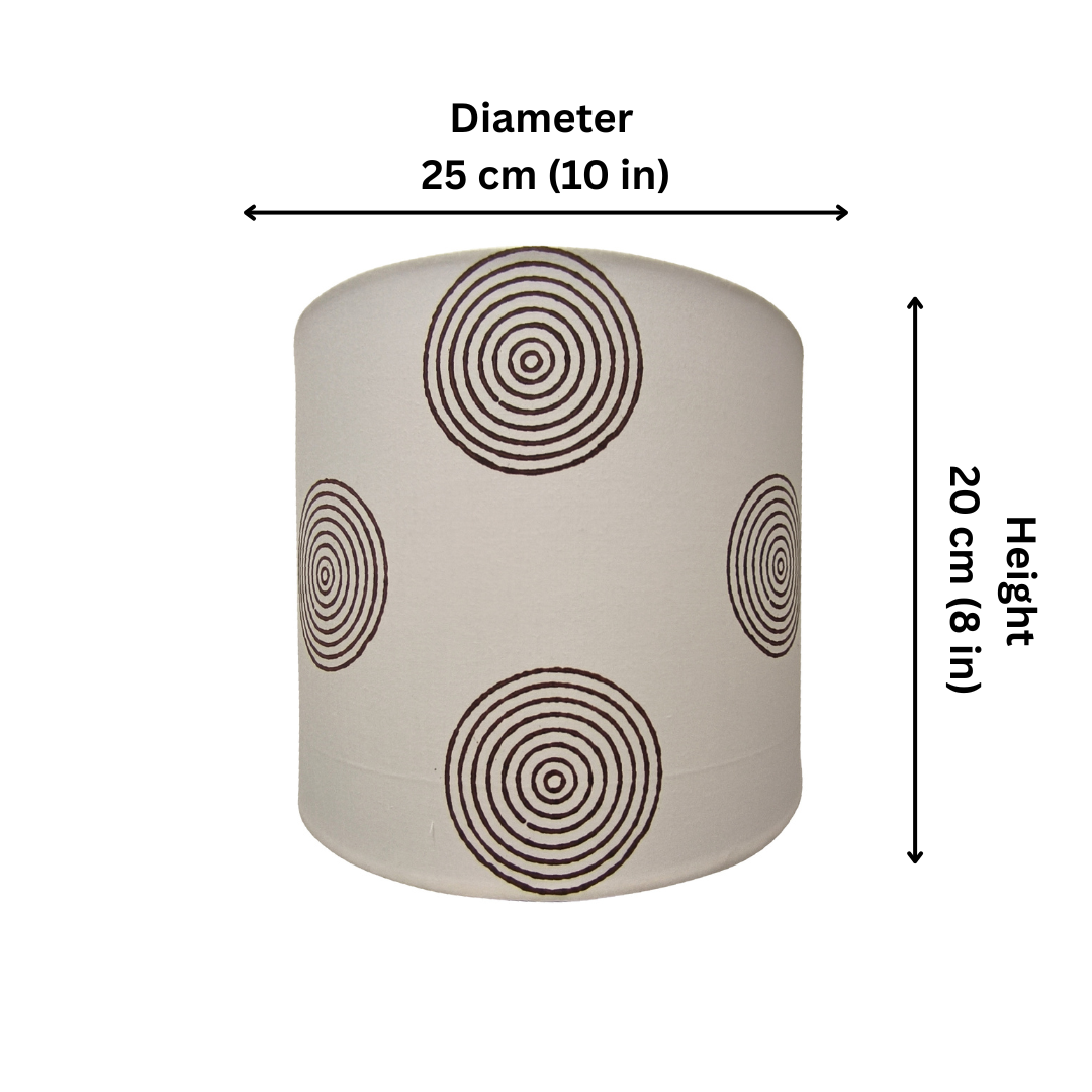 Fabric Lamp Shade – Concentric Circle Block Print Cotton
