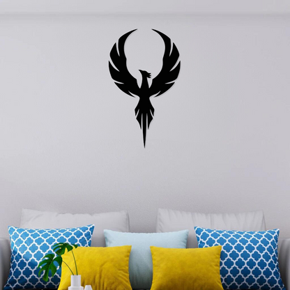 Phoenix Bird Metal Wall Art –  15x24 inch | Inspirational Wall Hanging for Home & Office Décor