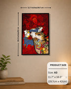 Krishna & Cows Pichwai Madhubani Fusion Painting | Original Handmade Acrylic Art