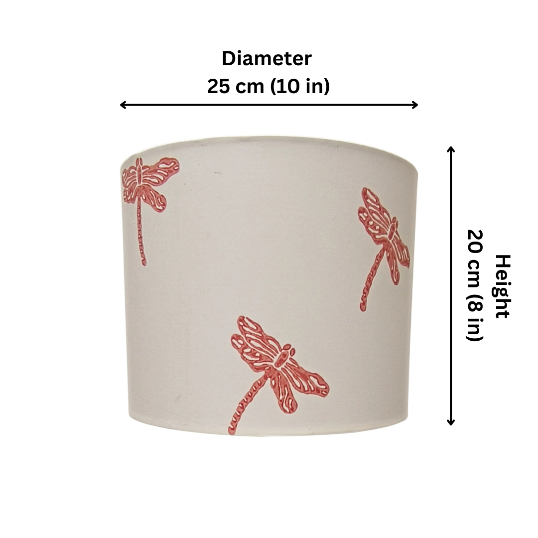 Fabric Lamp Shade – Dragonfly Block Print Cotton