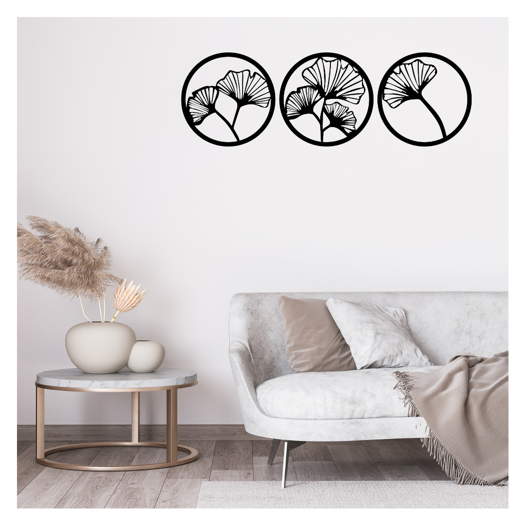 Artrooms Flowers Metal Wall Art - Wall Decoration | Wall Hanging (36x12 inch) | Black Matte Finish