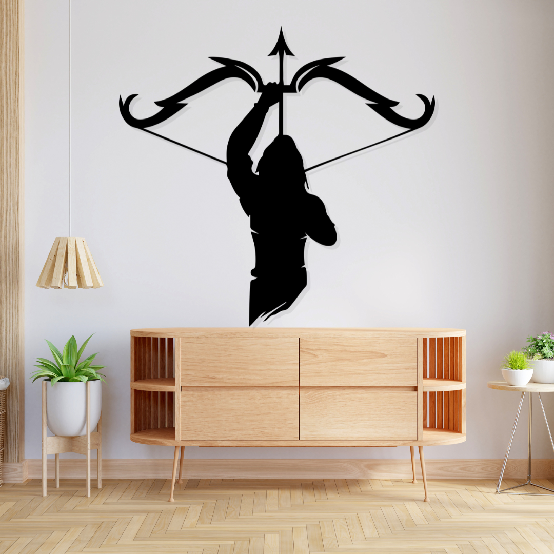 Artrooms Lord Ram Metal Wall Art - Wall Decoration|Wall Hanging (25x24 inch)|Black Matte Finish