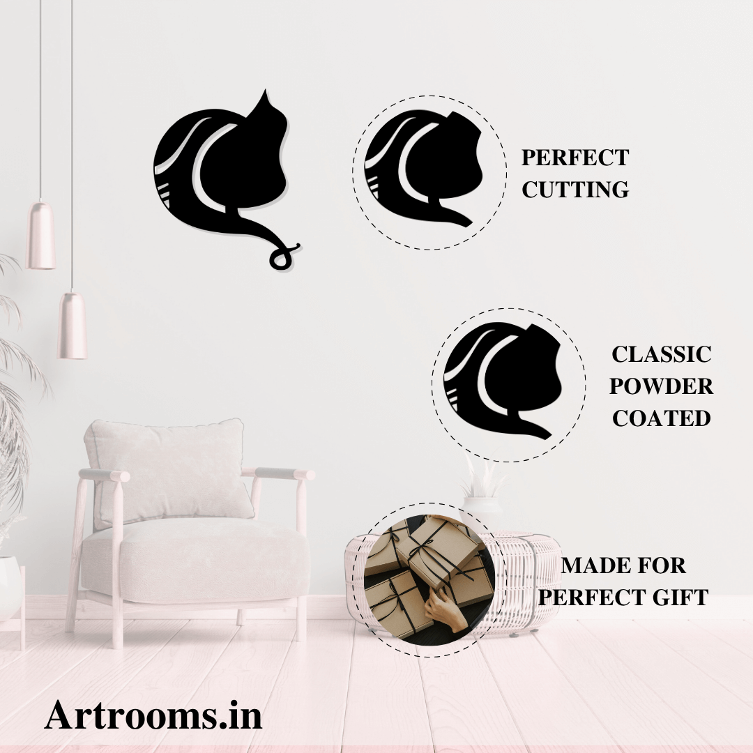 Minimalist Ganesh Metal Wall Art – Abstract Ganesha Wall Hanging | Modern Hindu Home Decor for Home, Temple, Living Room & Office