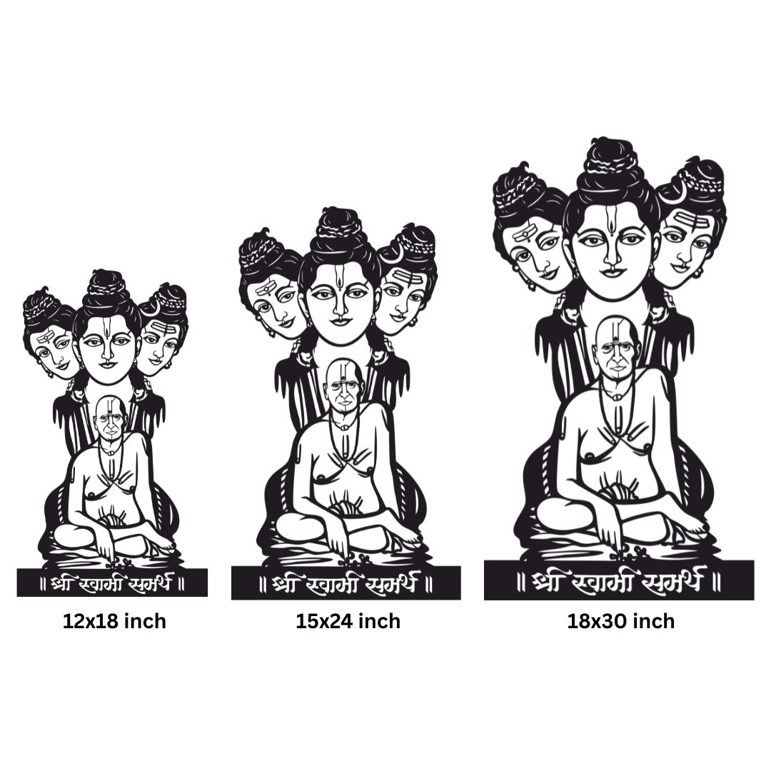 Swami Samarth Metal Wall Art With Light