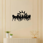 Artrooms Seven Horses Metal Wall Art – 24x15 inch | Vastu Wall Hanging for Success & Positive Energy