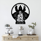 Swami Samarth and Dattatreya Metal Wall Art - Wall Decoration | Wall Hanging | Black Matte Finish