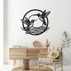 Hummingbird Round Metal Wall Art