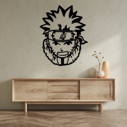 Artrooms Naruto Metal Wall Art - Wall Decoration|Wall Hanging (20x25 inch)|Black Matte Finish