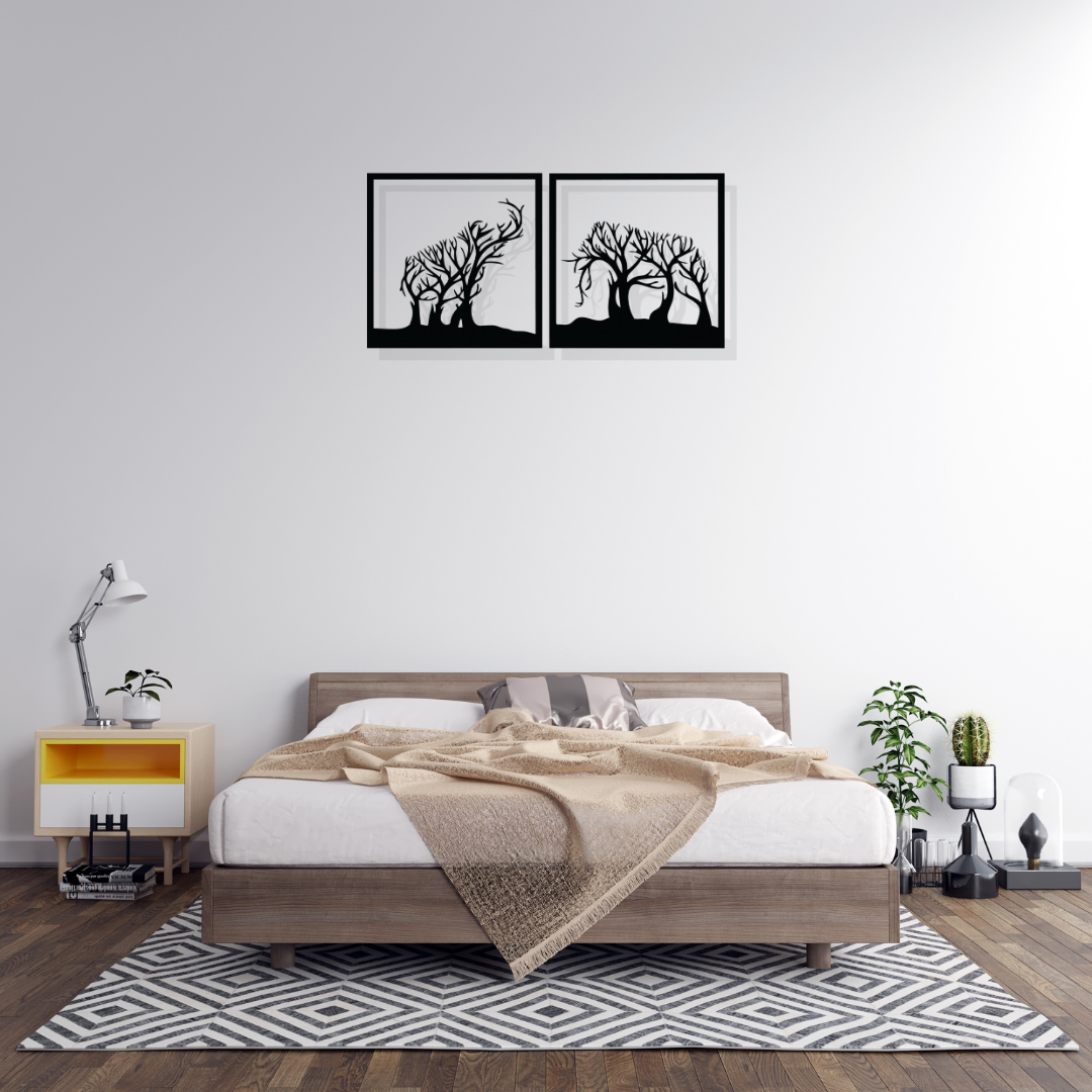 Artrooms Elephant Metal Wall Art - Wall Decoration | Wall Hanging (30x15 inch) | Black Matte Finish