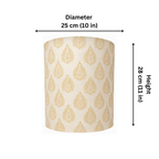 Fabric Lamp Shade – Leaf Block Print Cotton