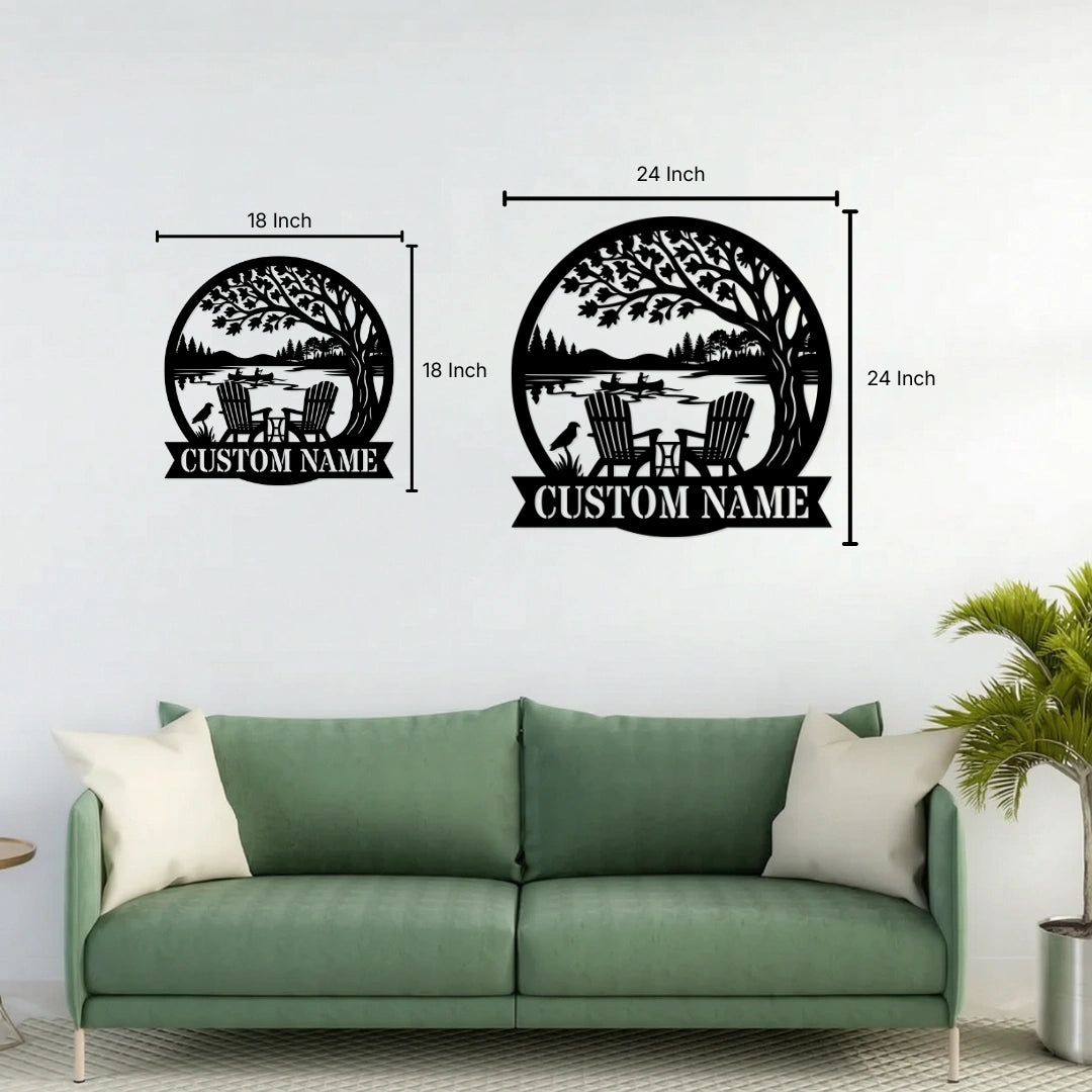 Personalized Nature Lake Metal Wall Art