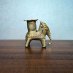 Dhokra Craft Elephant Candle Stand
