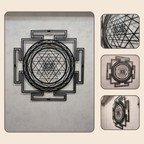 Artrooms Shri Yantra Metal Wall Art - Wall Decoration | Wall Hanging (24x24 inch) | Black Matte Finish
