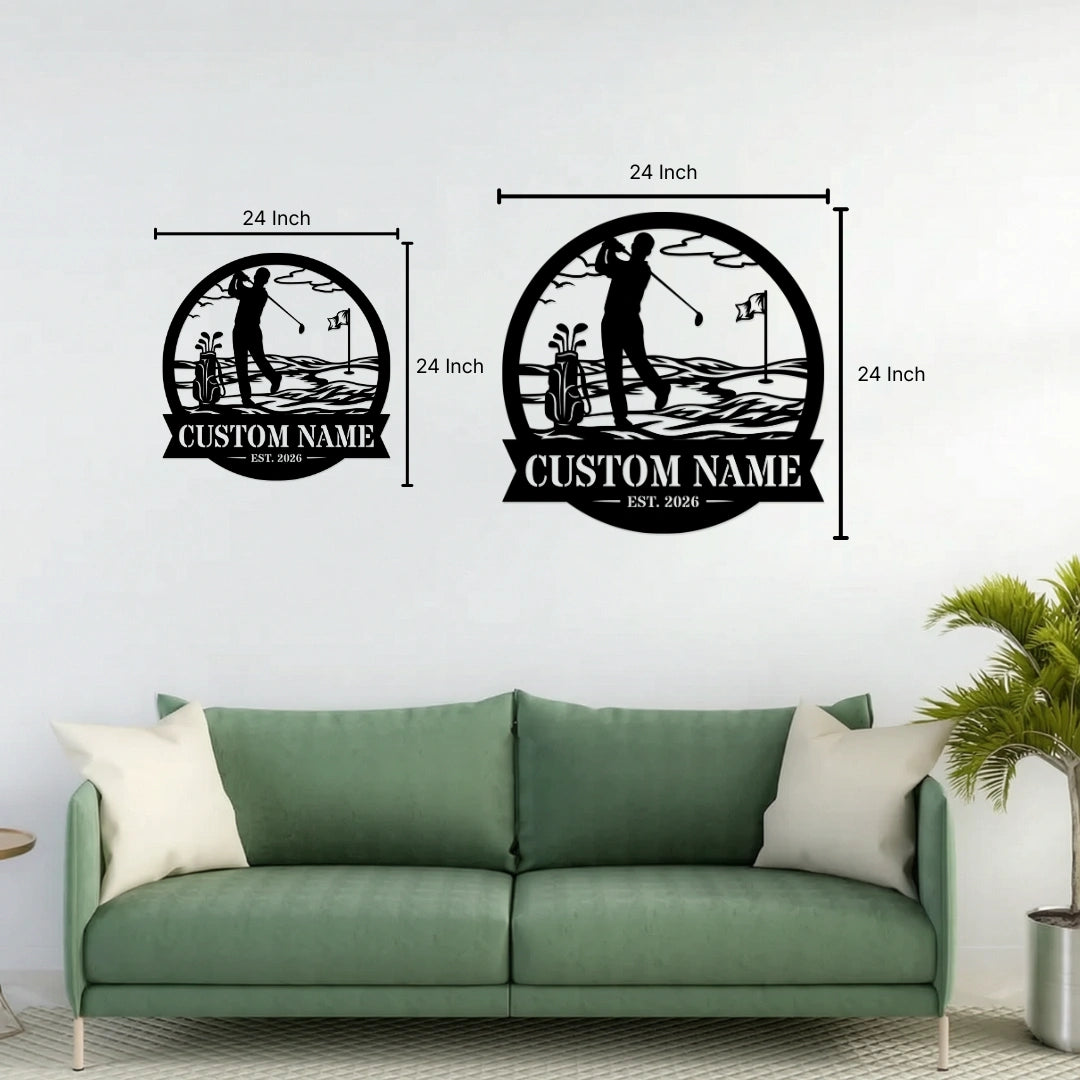 Personalized Sports Golf Metal Wall Art