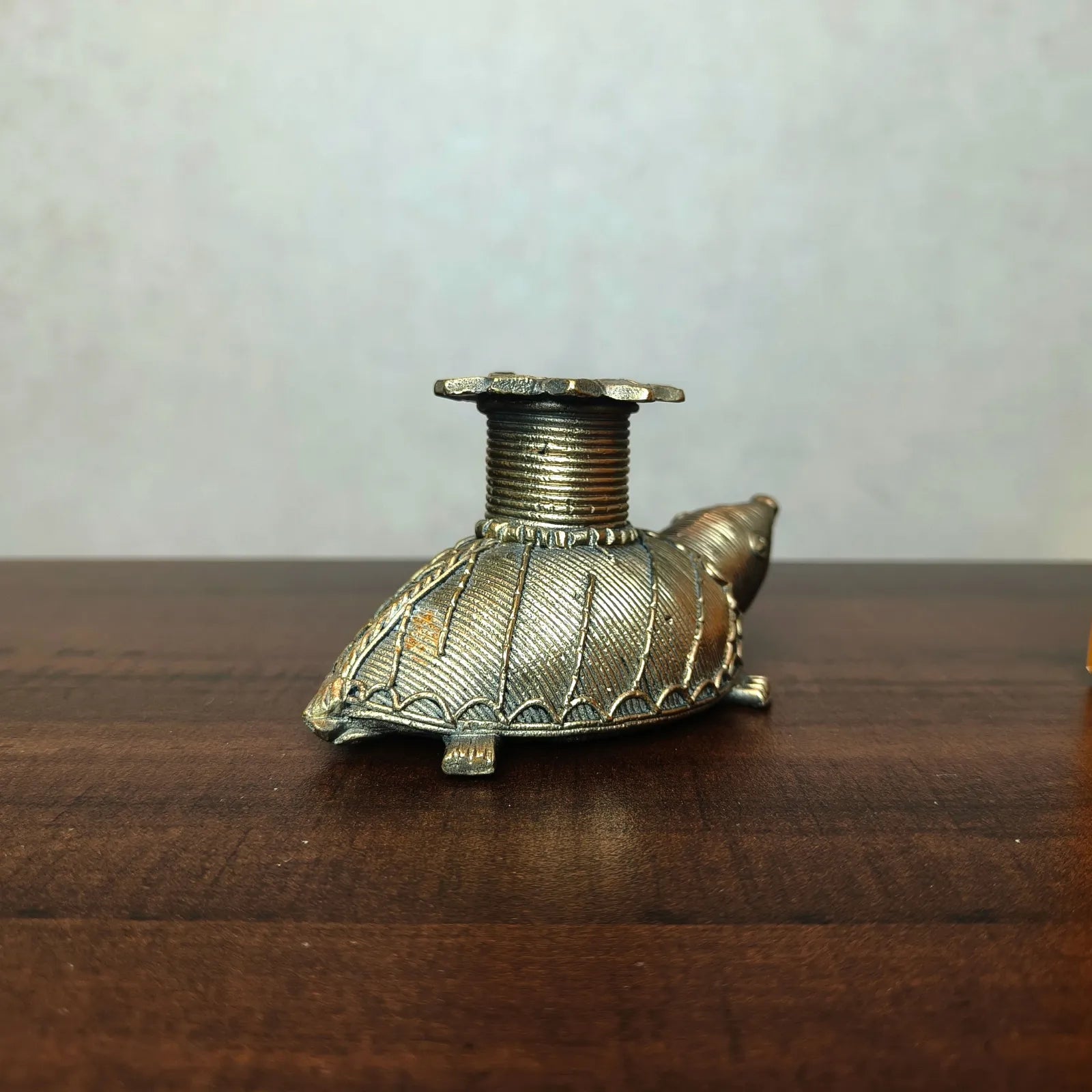 Dhokra Craft Turtle Candle Stand
