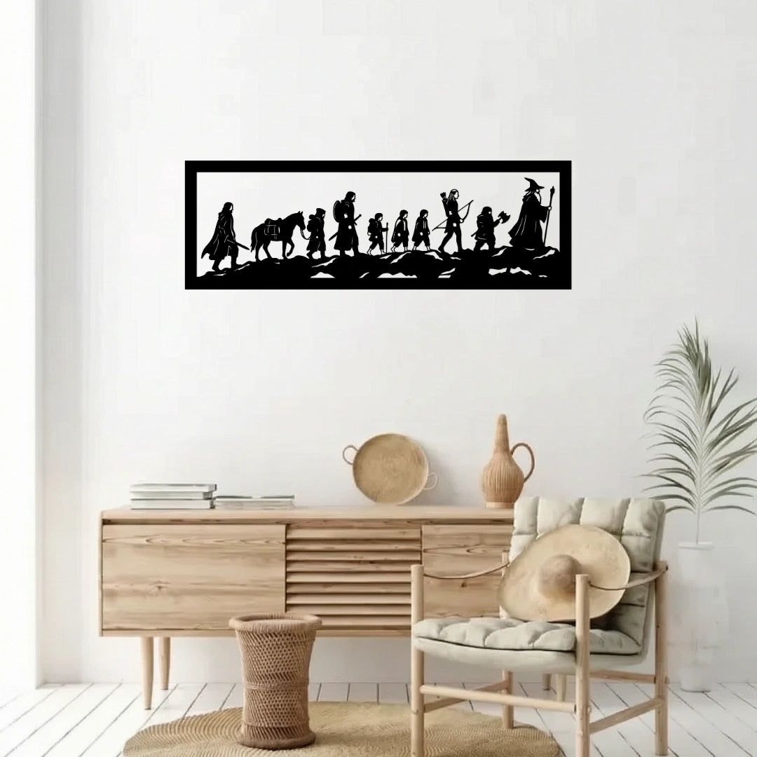 Lord of the Rings Metal Wall Art | Fellowship of the Ring | 24×8 Inch