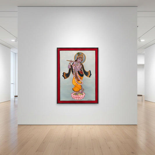 Hand Painted Krishna by Hiral Zala