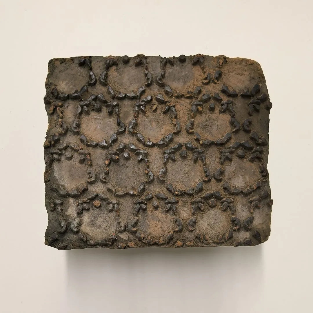 Antique Indian Wooden Printing Block Set of 6 - Hand-Carved Blocks