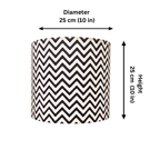 Fabric Lamp Shade – Black & White Chevron Print Cotton