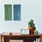 3d wall art abstract face panel set of 2 on wall white and brown