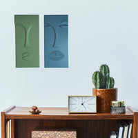 3D Wall Art Abstract Face Panel Set of 2