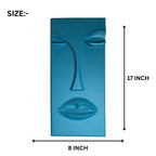 3d wall art blue abstract face wall panel 8x17