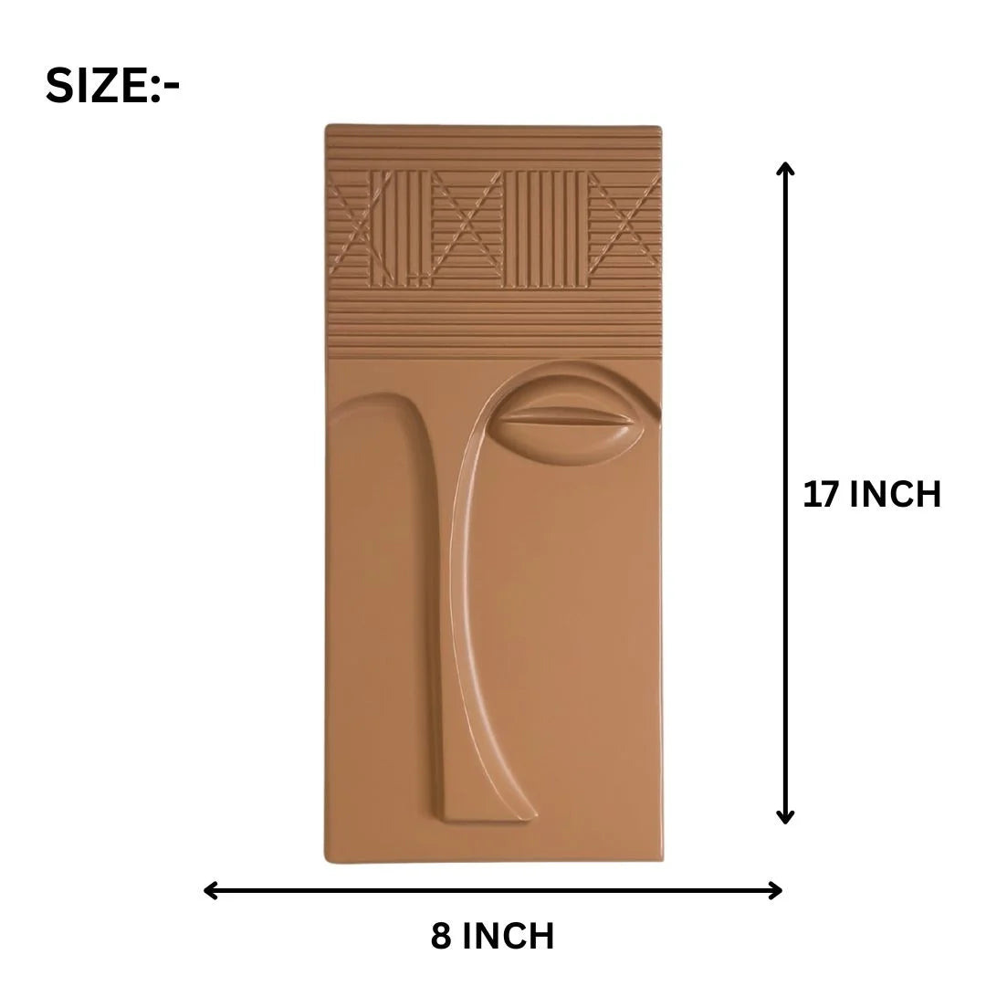 3d wall art brown abstract face wall panel 8x17