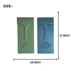 3d wall art abstract face panel set of 2 total size 16x17 inche