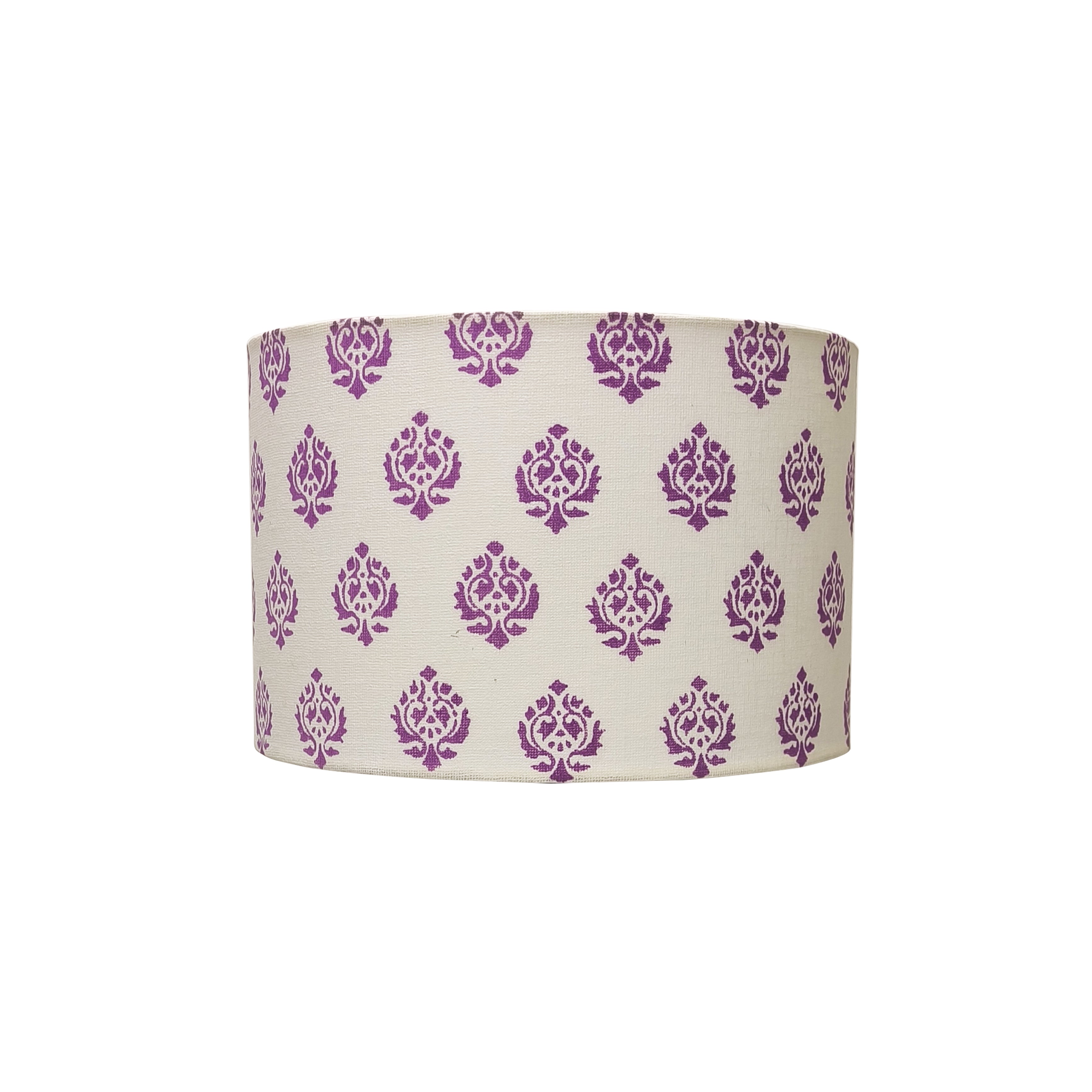 Fabric Lamp Shade – Purple Paisley Block Print Cotton