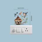 Bird Wall Sticker – 3 Birds & Birdhouse Vinyl Wall Decal for Bedroom