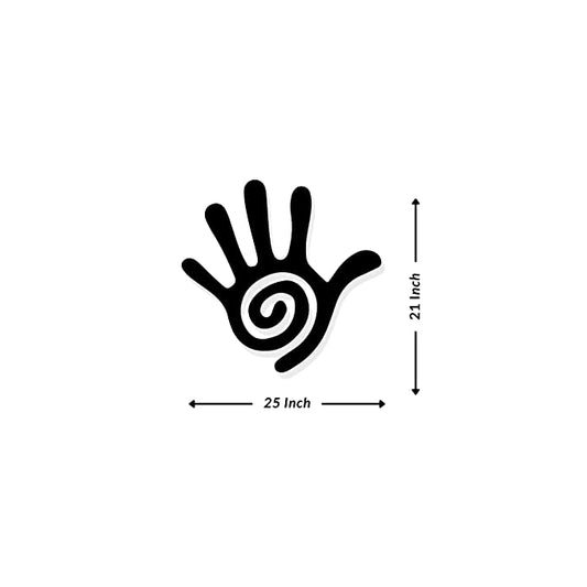 Artrooms Hand Metal Wall Art - Wall Decoration | Wall Hanging (25x21 inch) | Black Matte Finish